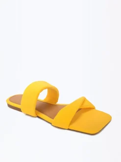 La Modeuse Mules  à double brides Jaune