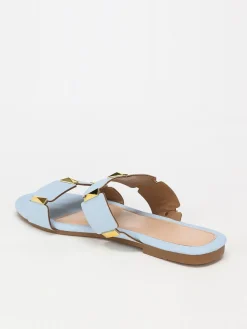 Online La Modeuse Mules à double brides BleuClair