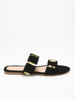 Online La Modeuse Mules  à double brides et détails Noir