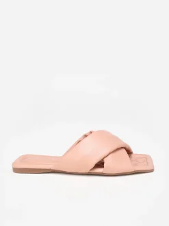 Online La Modeuse Mules  à larges brides croisées Rose