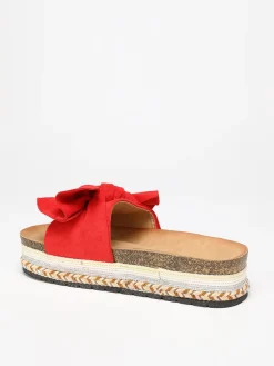 Best La Modeuse Mules à noeud et motifs ethniques Rouge