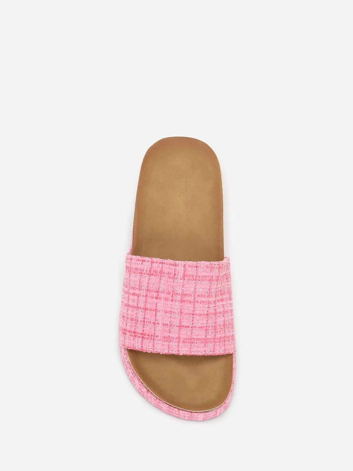 La Modeuse Mules à plateforme en tweed pailleté Fuchsia
