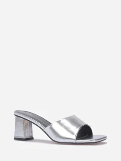 Hot La Modeuse Mules à talon carré Argenté
