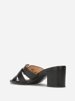 Sale La Modeuse Mules à talon et brides entrecroisées Noir