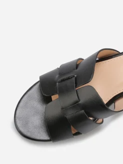 Sale La Modeuse Mules à talon et brides entrecroisées Noir