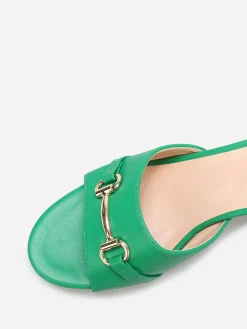 Best La Modeuse Mules à talon et détail boucle dorée Vert
