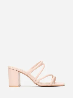 New La Modeuse Mules à talon multi brides Beige