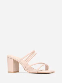 New La Modeuse Mules à talon multi brides Beige