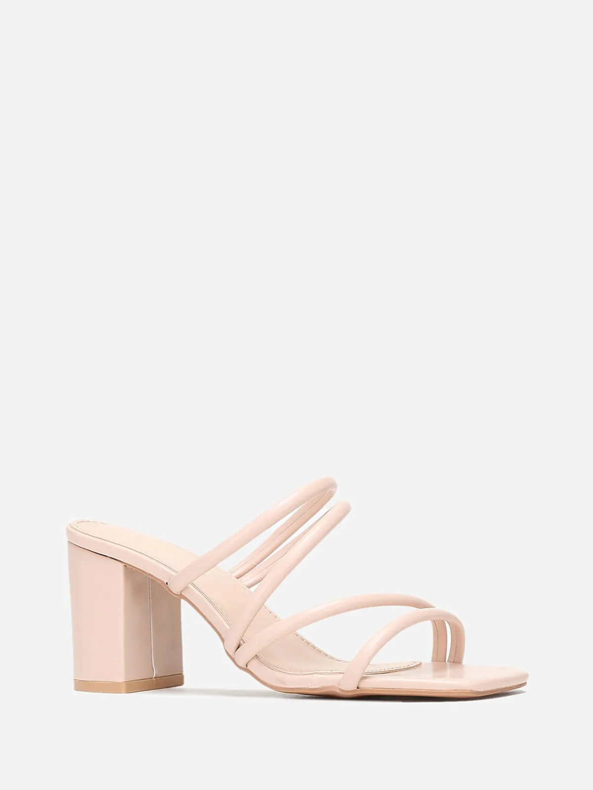 New La Modeuse Mules à talon multi brides Beige
