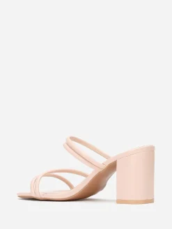 New La Modeuse Mules à talon multi brides Beige
