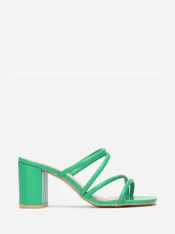 La Modeuse Mules à talon multi brides Vert