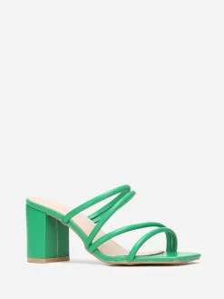 La Modeuse Mules à talon multi brides Vert