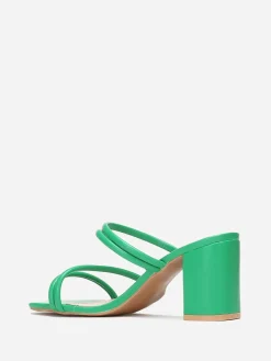 La Modeuse Mules à talon multi brides Vert