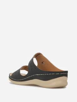 New La Modeuse Mules ajourées à détails fleurs Noir
