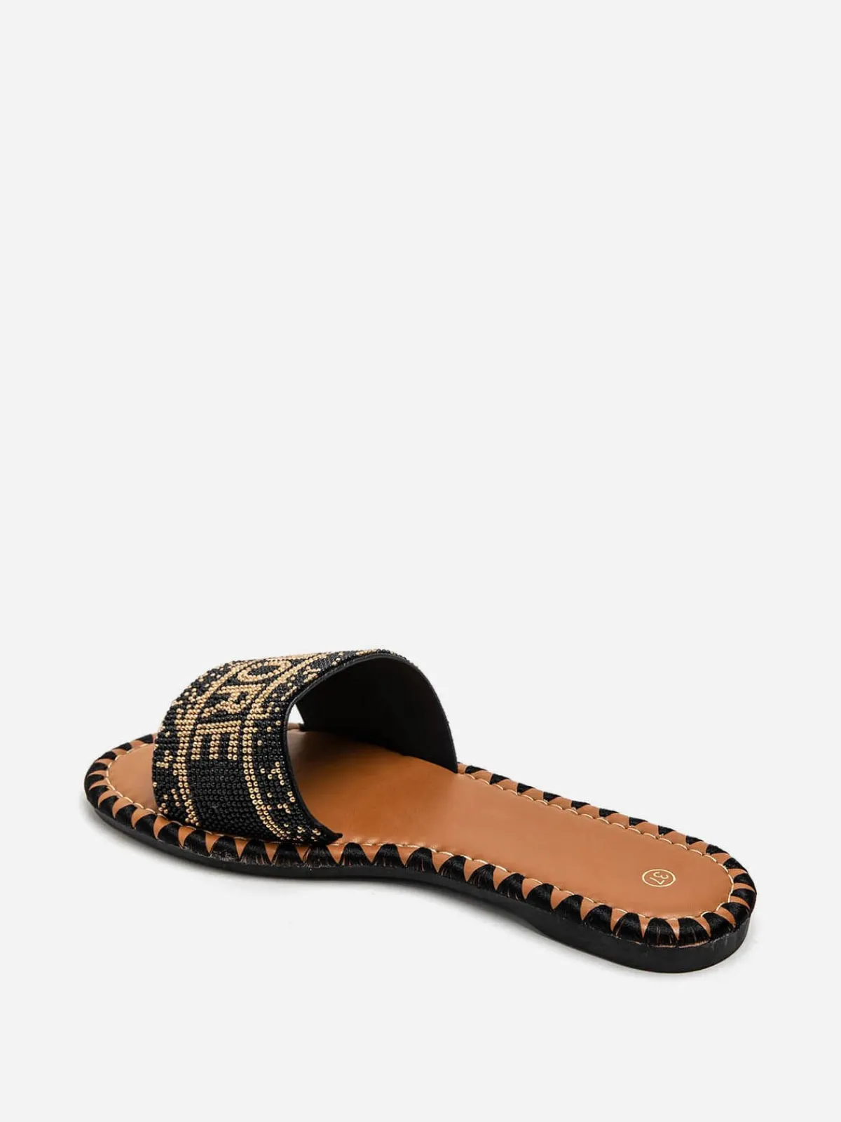 Outlet La Modeuse Mules "Amore" à perles Noir