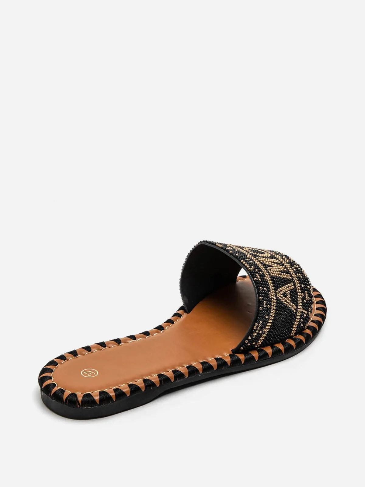 Outlet La Modeuse Mules "Amore" à perles Noir