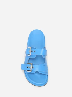 Sale La Modeuse Mules  avec brides à boucles Bleu