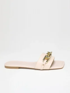 New La Modeuse Mules  avec chaîne Beige