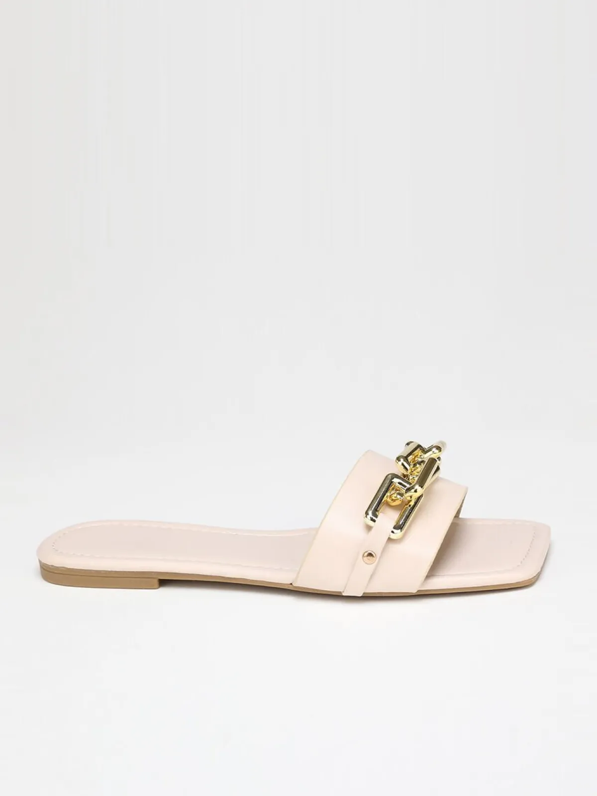 New La Modeuse Mules avec chaîne Beige