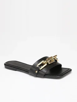 New La Modeuse Mules  avec chaîne Noir