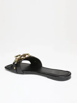 New La Modeuse Mules avec chaîne Noir