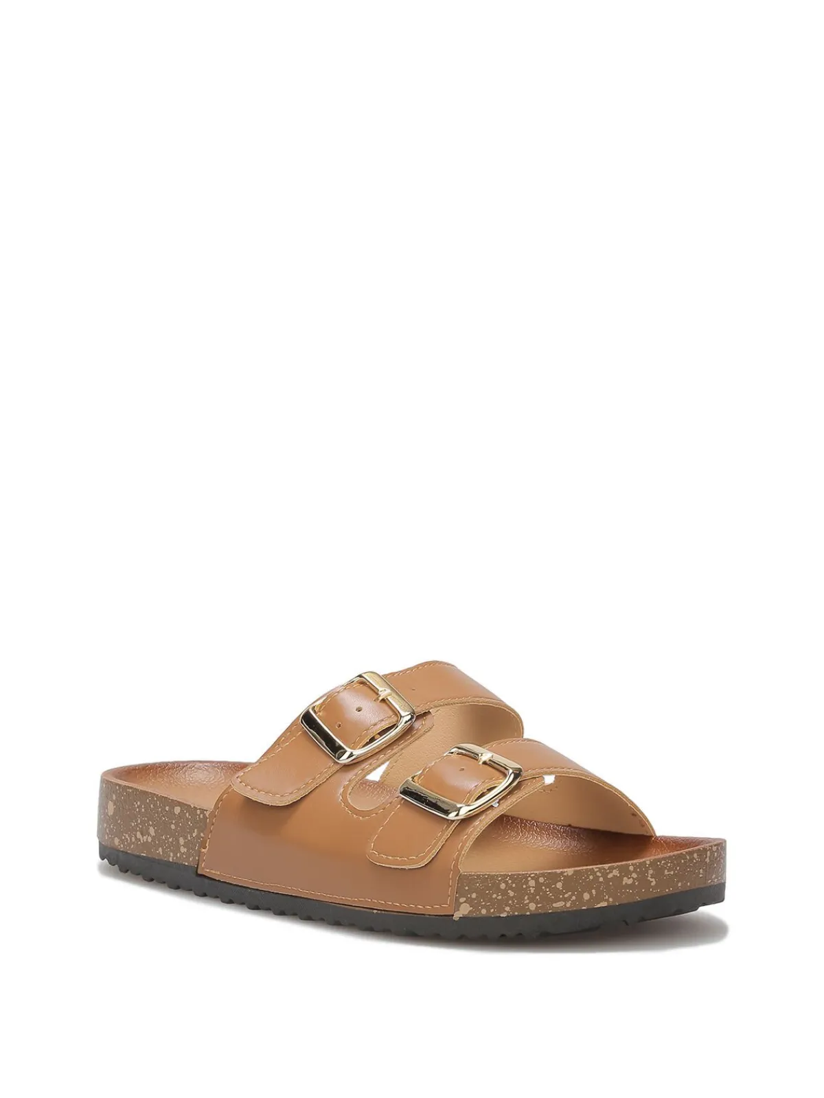 Discount La Modeuse Mules avec deux brides à boucles Camel