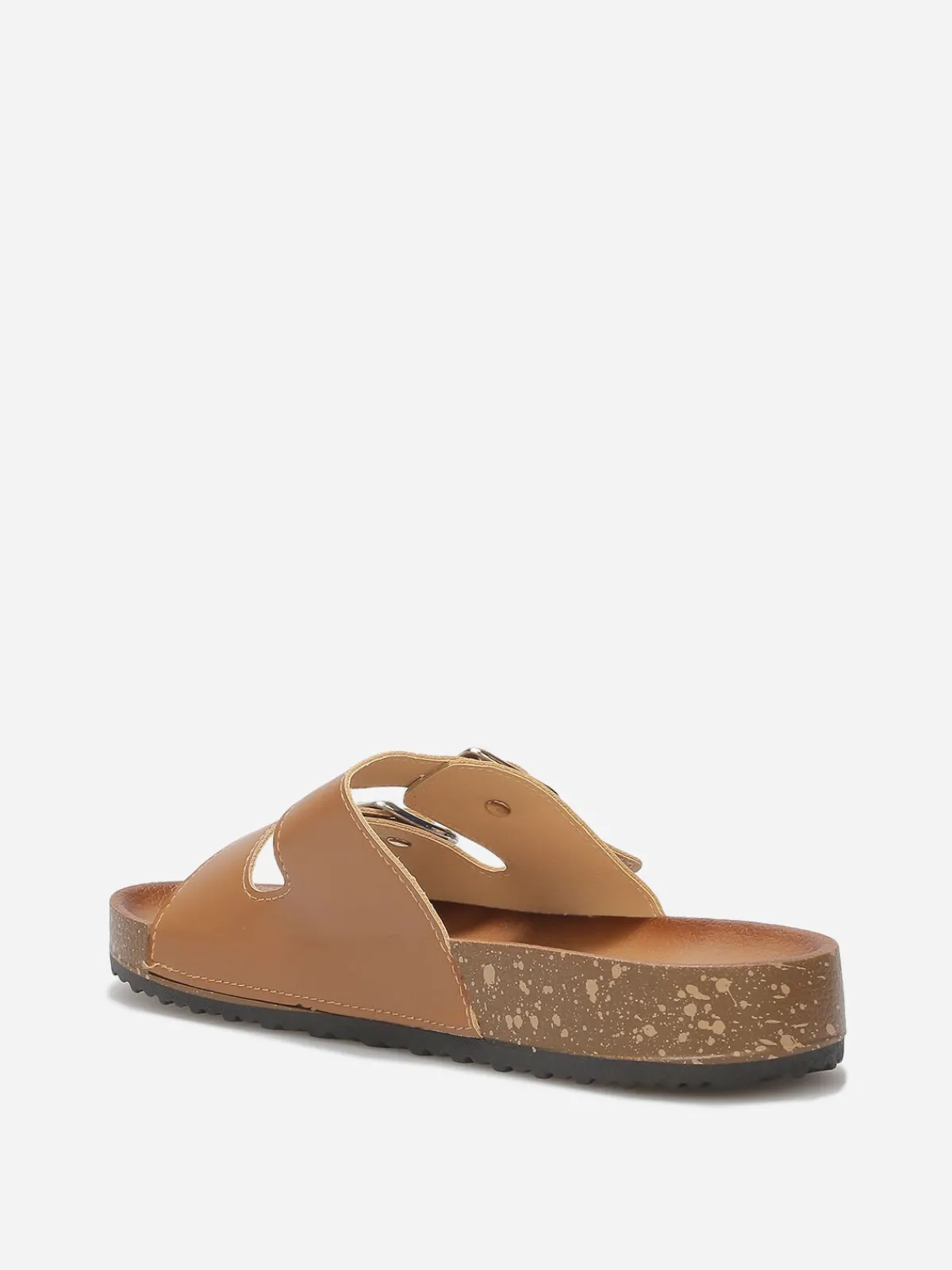Discount La Modeuse Mules avec deux brides à boucles Camel