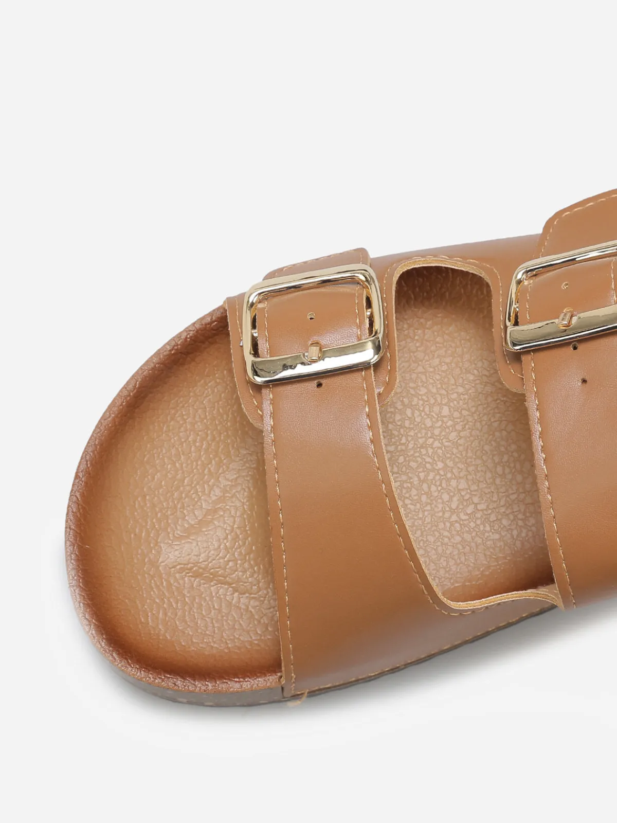 Discount La Modeuse Mules avec deux brides à boucles Camel