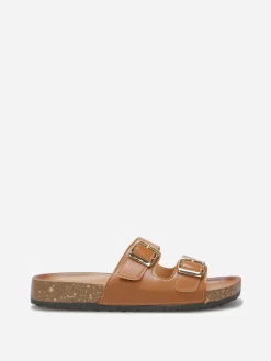 Best La Modeuse Mules avec deux brides à boucles Marron