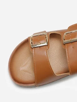 Best La Modeuse Mules avec deux brides à boucles Marron