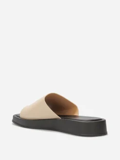 Hot La Modeuse Mules avec entre-doigts et plateforme Beige