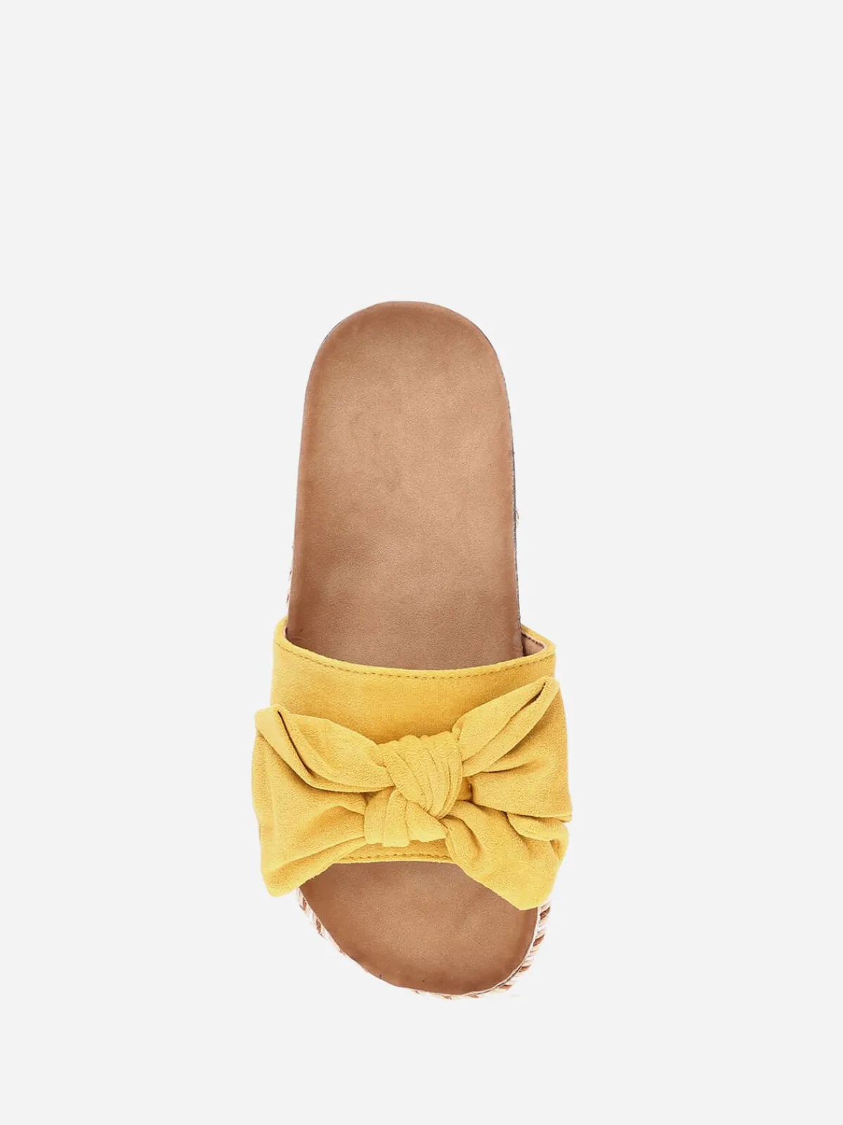 New La Modeuse Mules avec noeud et plateforme motif ethnique Jaune