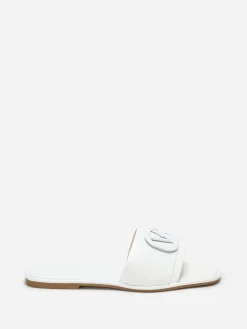 Hot La Modeuse Mules carrées  à boucle métallique Blanc