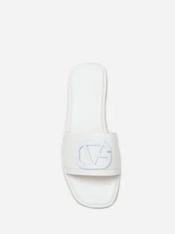 Hot La Modeuse Mules carrées  à boucle métallique Blanc