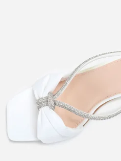 Best La Modeuse Mules carrées en simili à strass Blanc