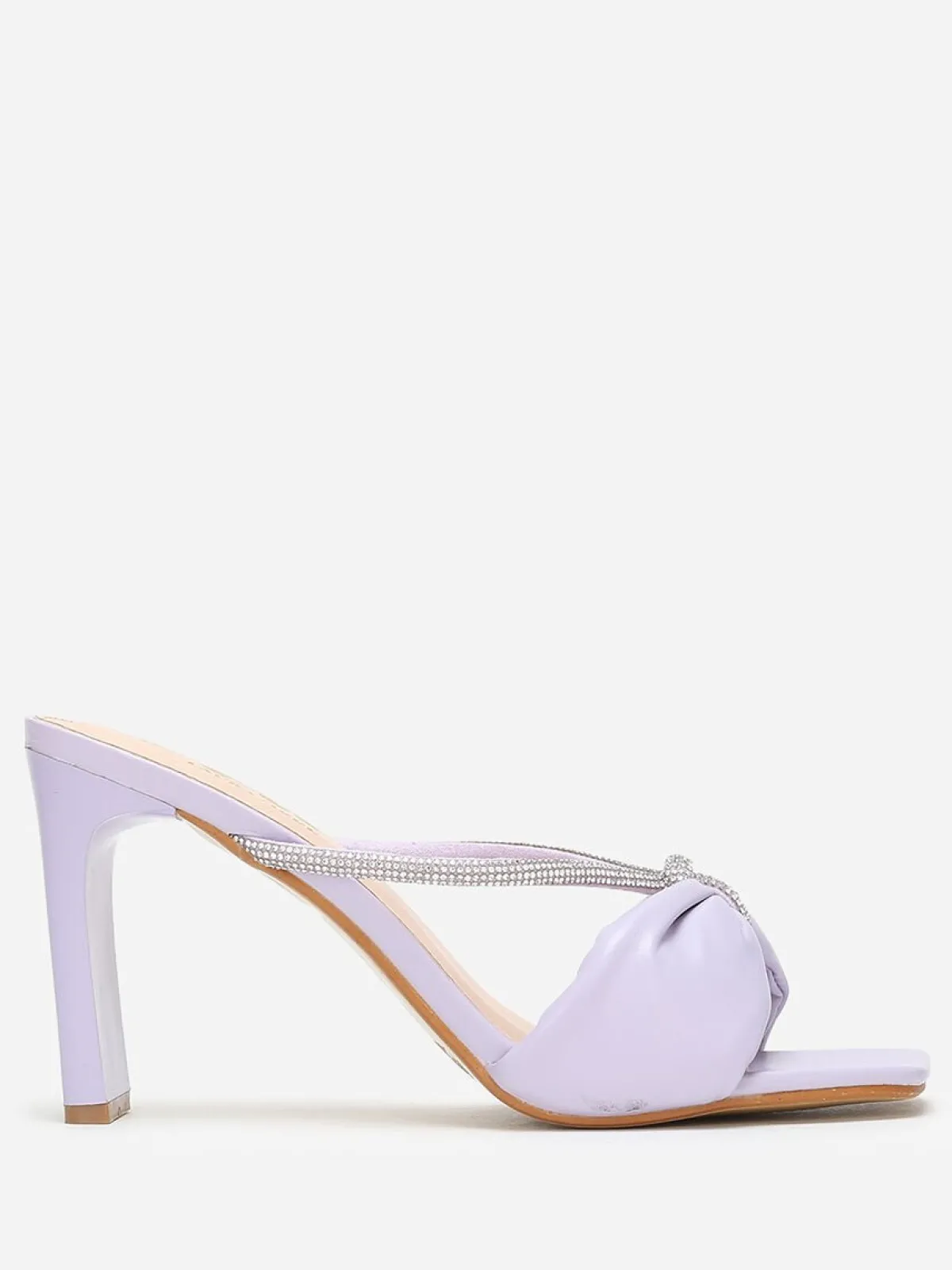 New La Modeuse Mules carrées en simili à strass Violet