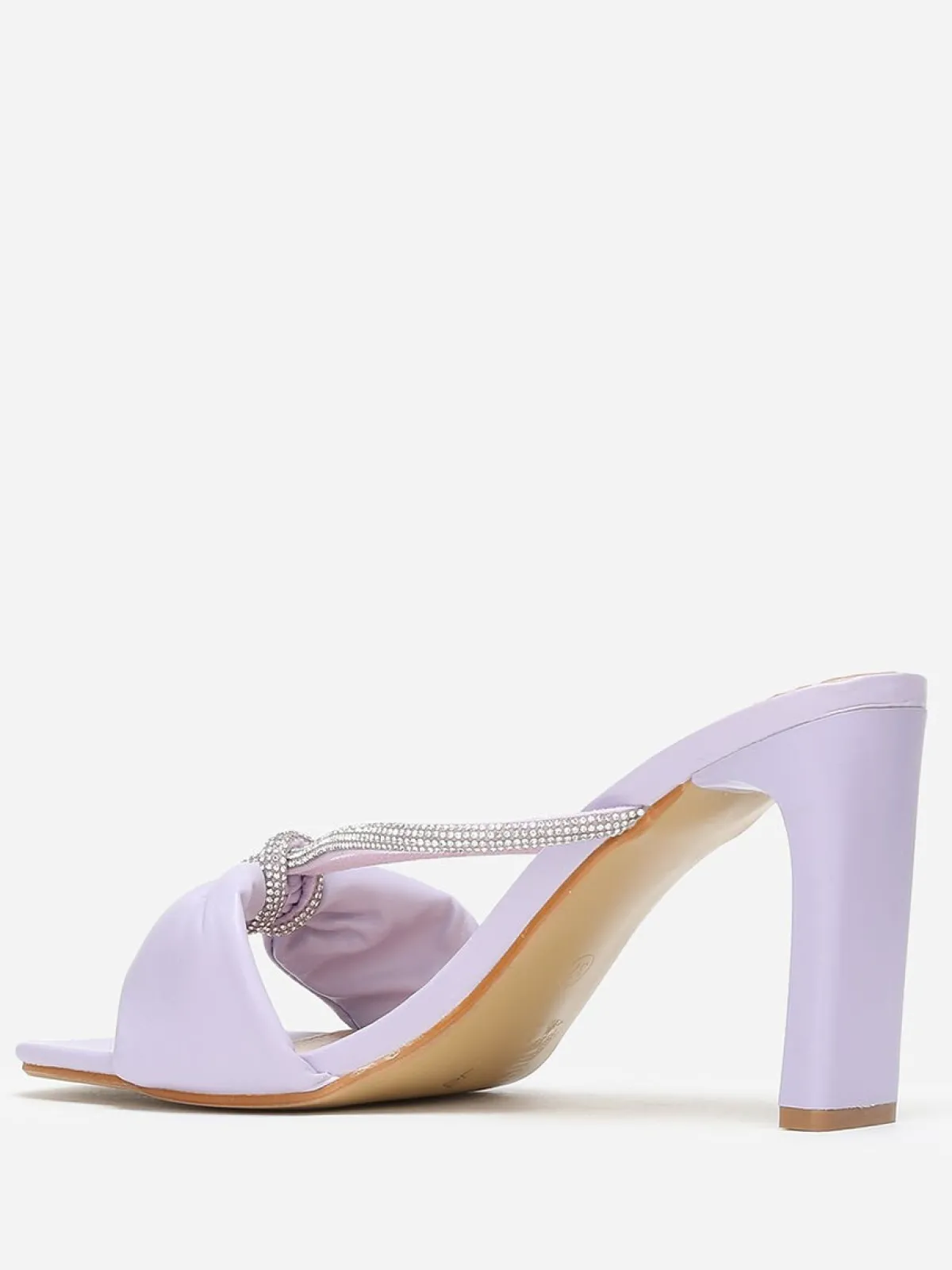 New La Modeuse Mules carrées en simili à strass Violet
