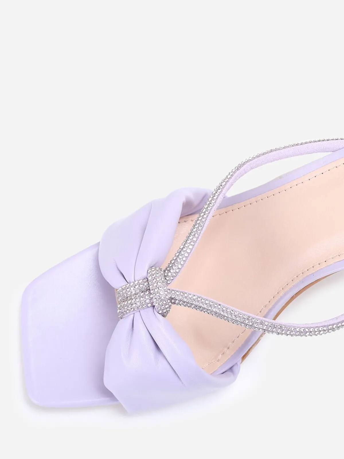 New La Modeuse Mules carrées en simili à strass Violet