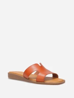 New La Modeuse Mules compensées à bride ajourée Marron