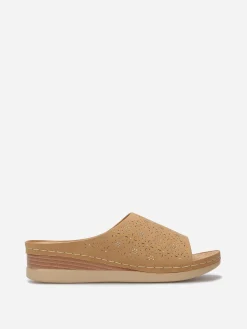 Hot La Modeuse Mules compensées à strass Taupe