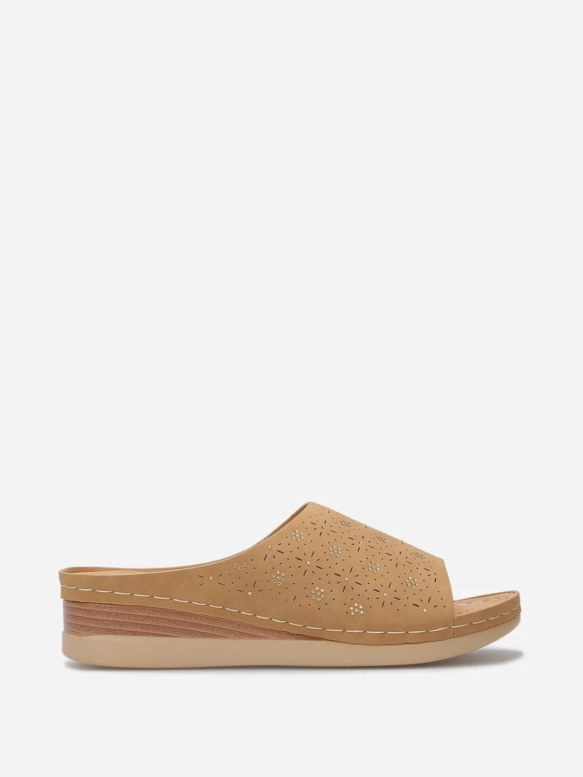 Hot La Modeuse Mules compensées à strass Taupe