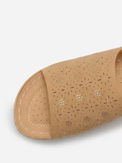Hot La Modeuse Mules compensées à strass Taupe