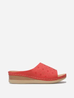 New La Modeuse Mules compensées à strass Rouge