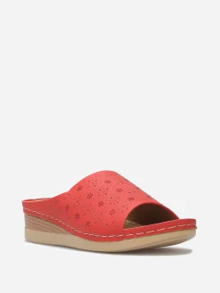 New La Modeuse Mules compensées à strass Rouge