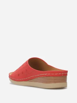 New La Modeuse Mules compensées à strass Rouge