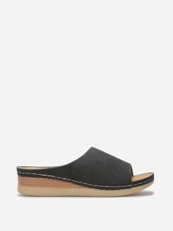 New La Modeuse Mules compensées à strass Noir