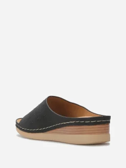 New La Modeuse Mules compensées à strass Noir