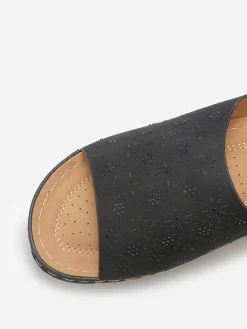 New La Modeuse Mules compensées à strass Noir