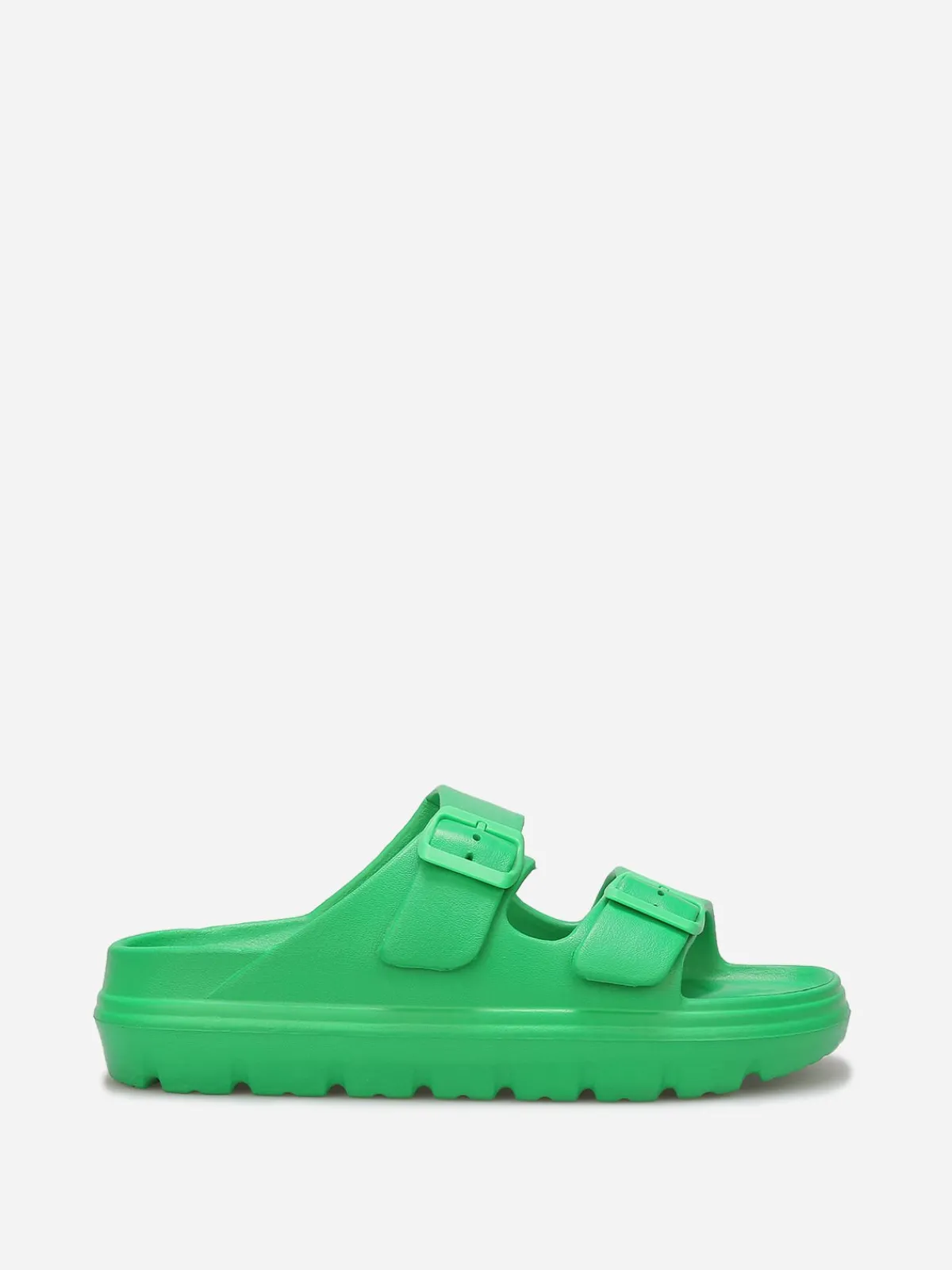 Clearance La Modeuse Mules crantées à double brides Vert
