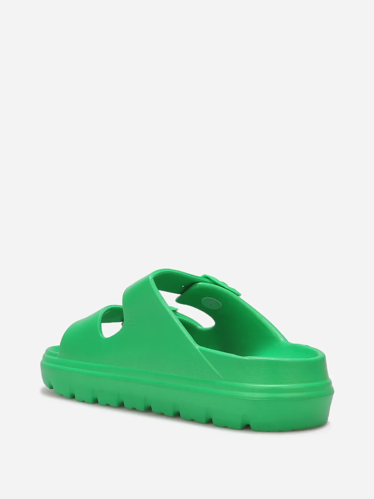Clearance La Modeuse Mules crantées à double brides Vert